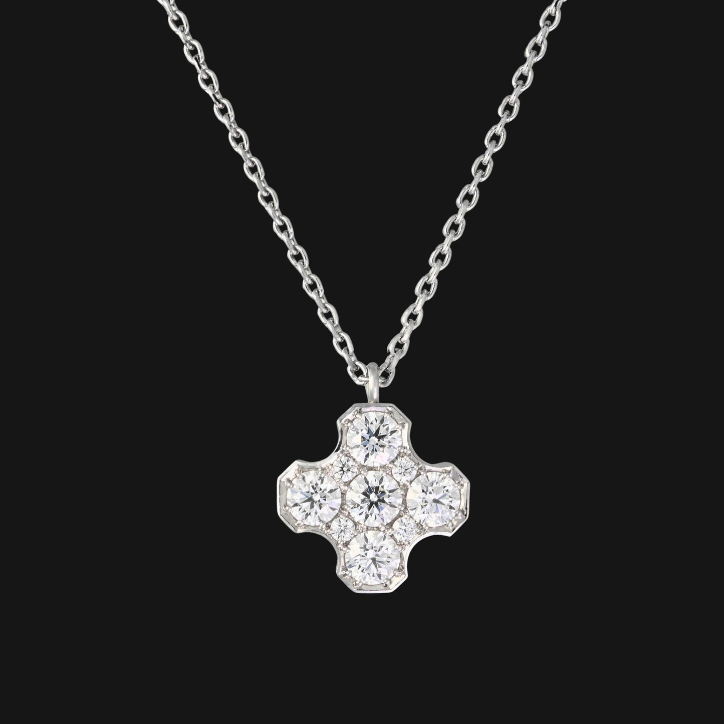 Diamond symmetry cross pendant 0.8ct