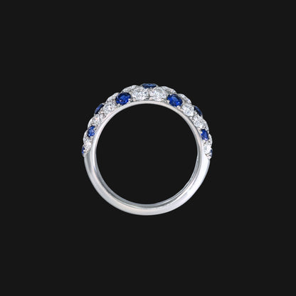 Sapphire diamond pave ring