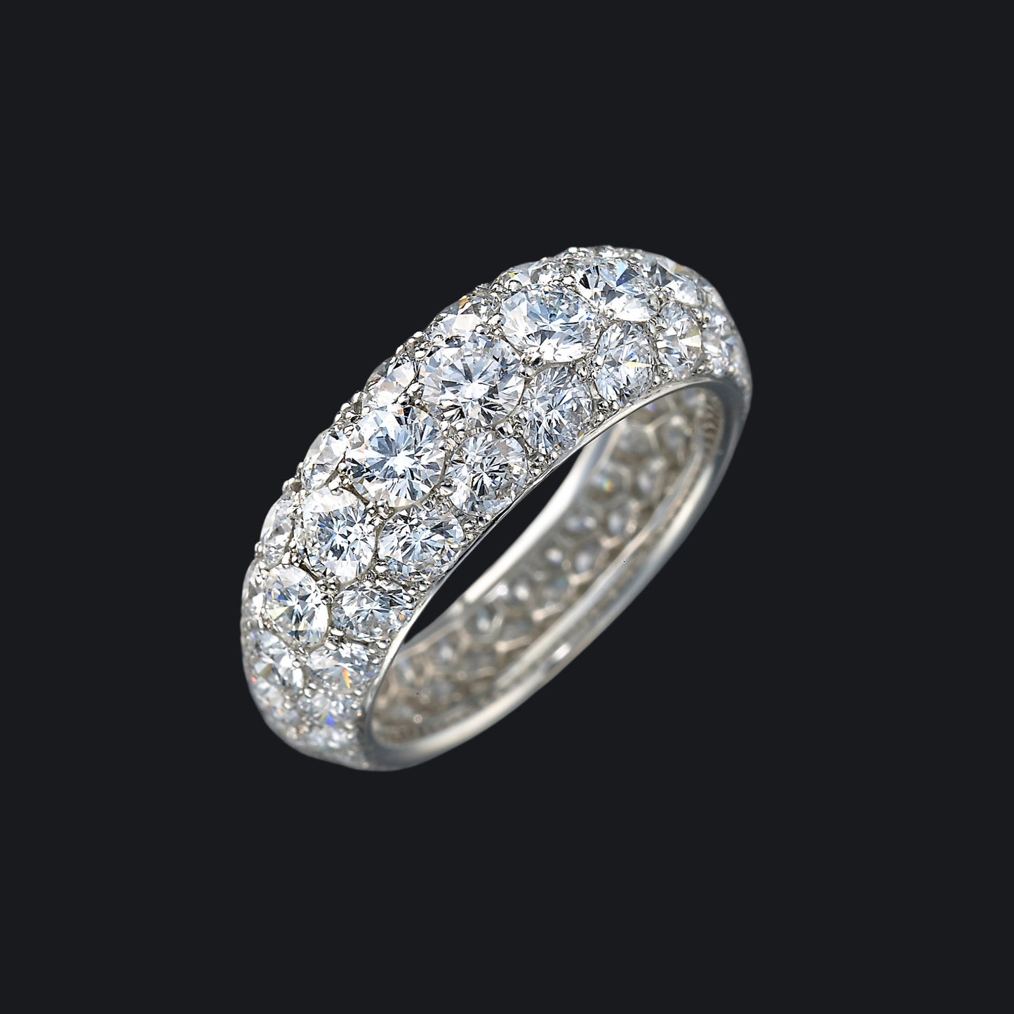 Diamond full eternity pave ring 4.3ct