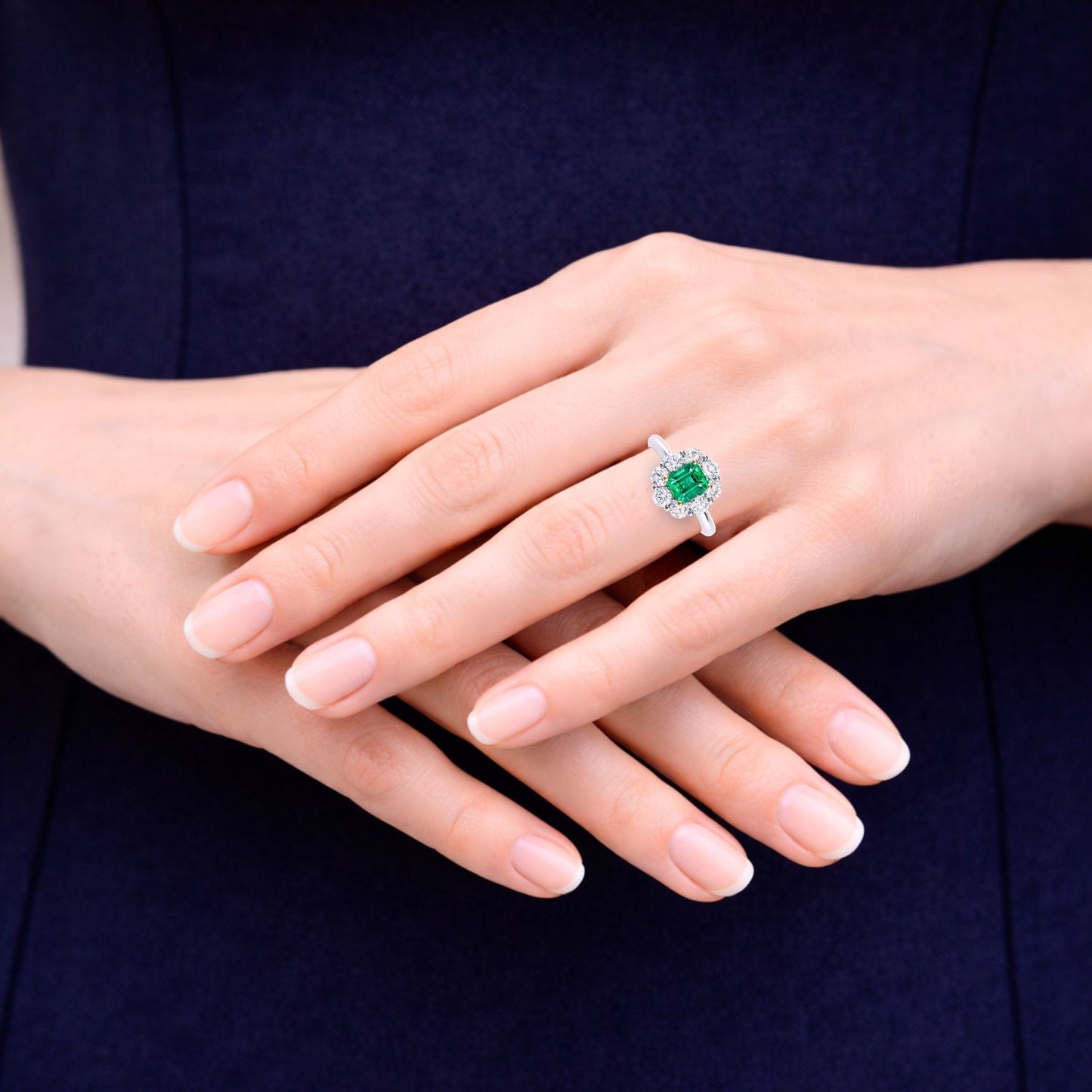 Emerald diamond ring