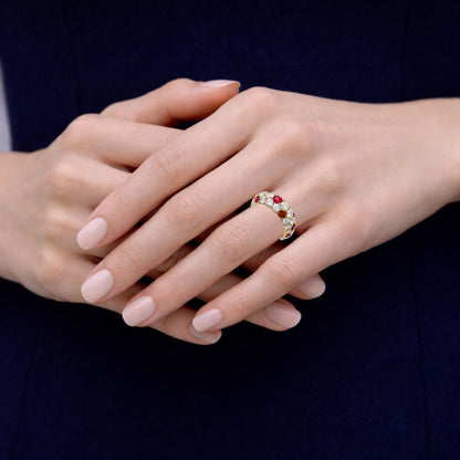 Ruby diamond full eternity pave ring