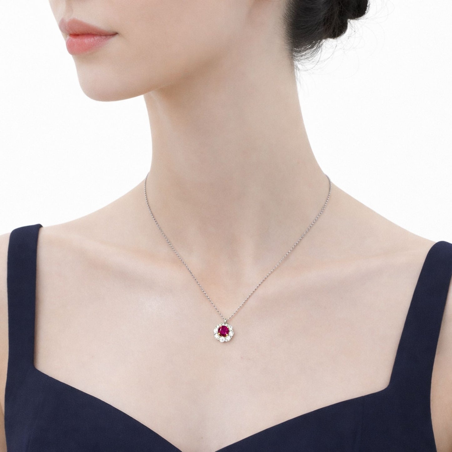 Ruby diamond pendant