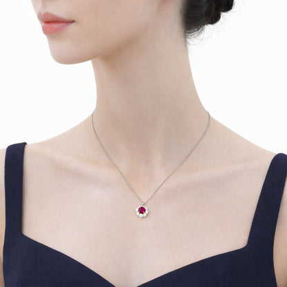 Ruby diamond pendant