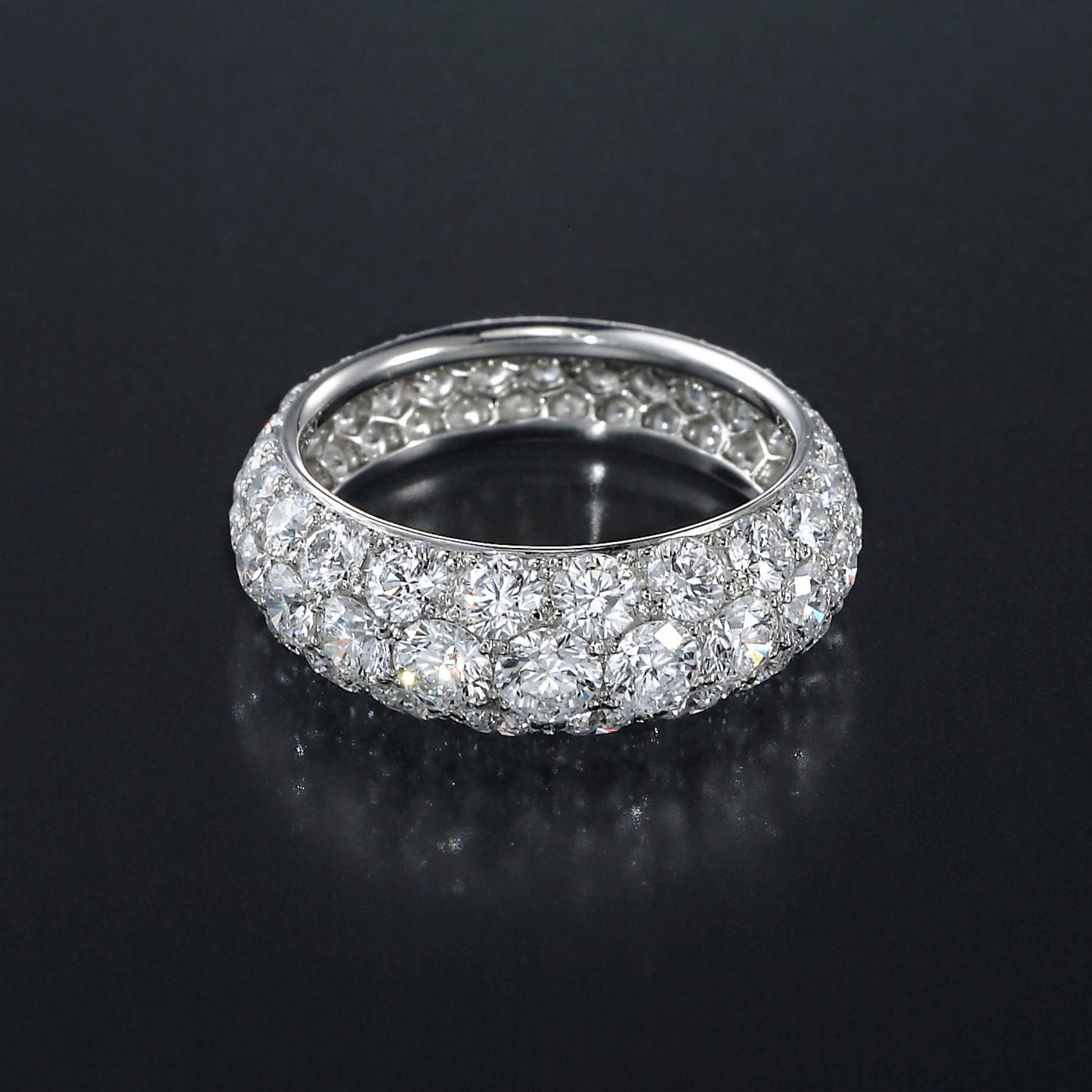 Diamond full eternity pave ring 4.3ct