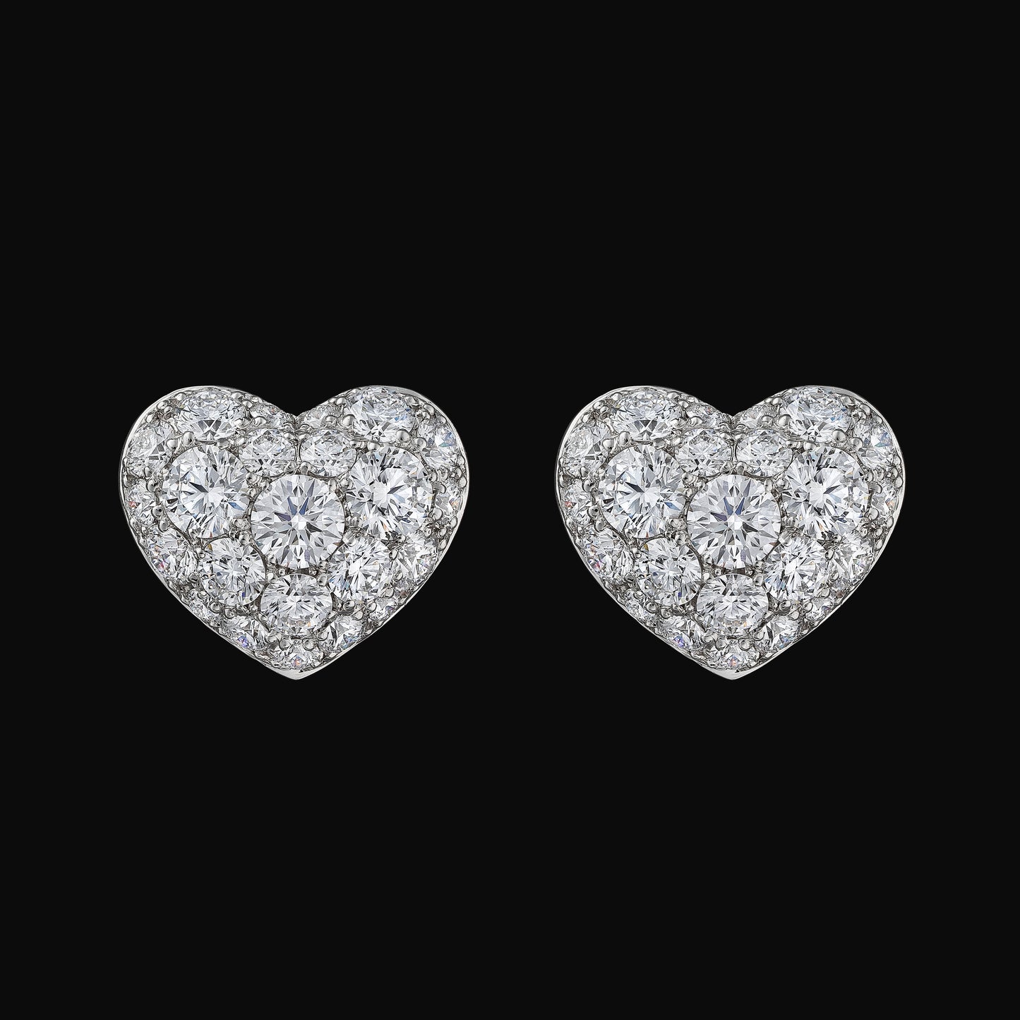 Diamond heart pave earrings