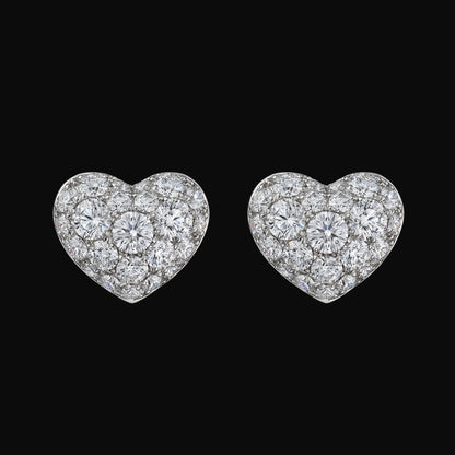 Diamond heart pave earrings
