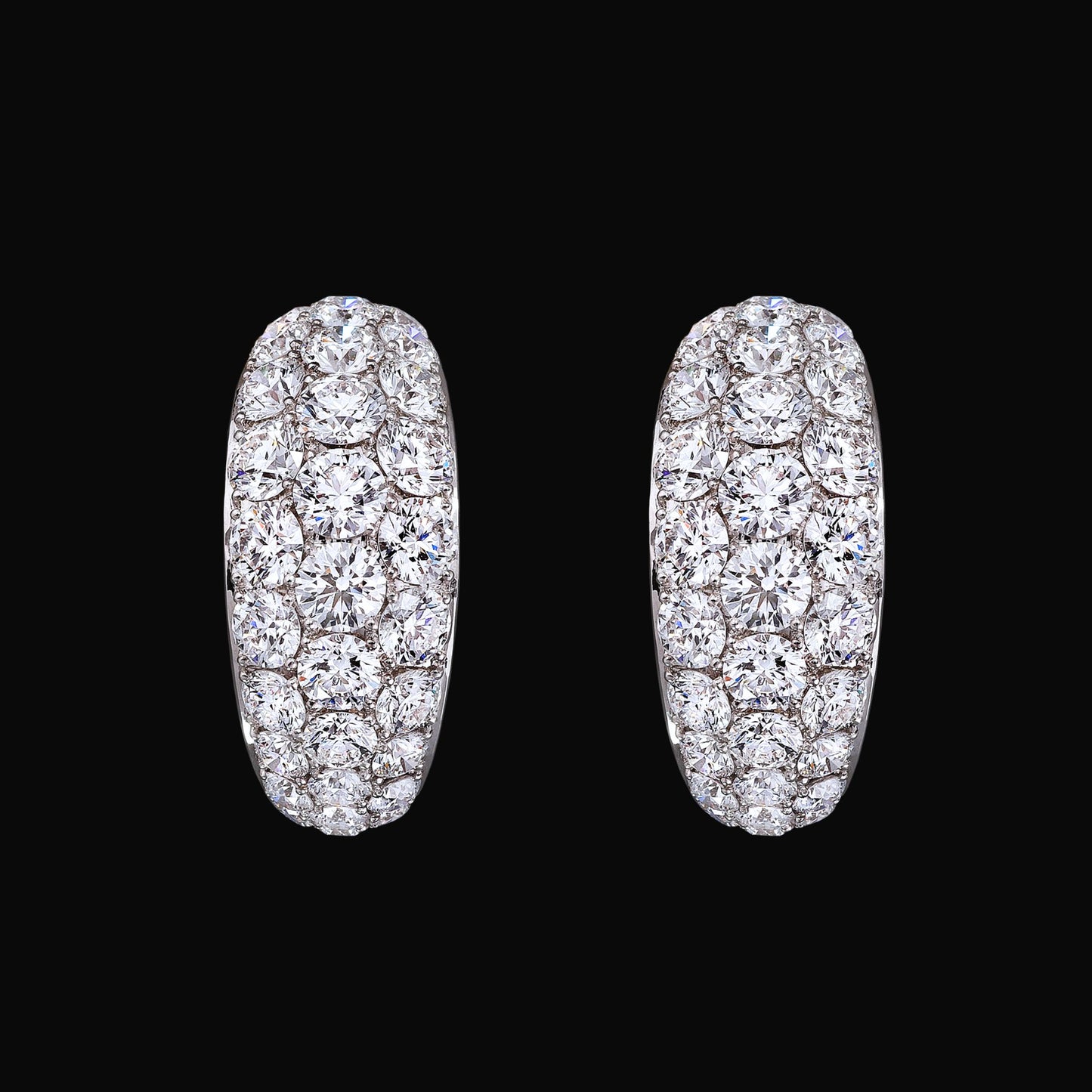 Diamond pave earrings 1.7ct