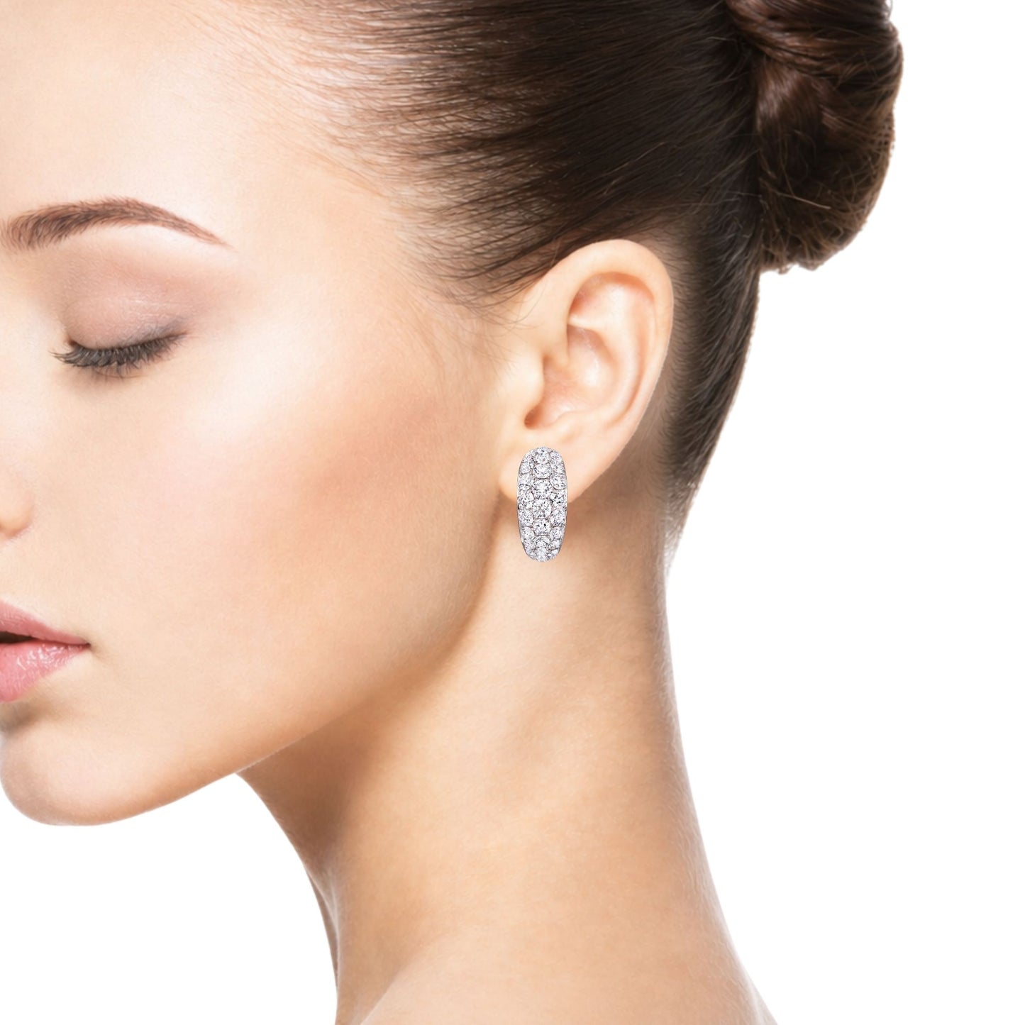Diamond pave earrings 3.0ct