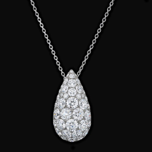 Diamond drop pave pendant 4.3ct