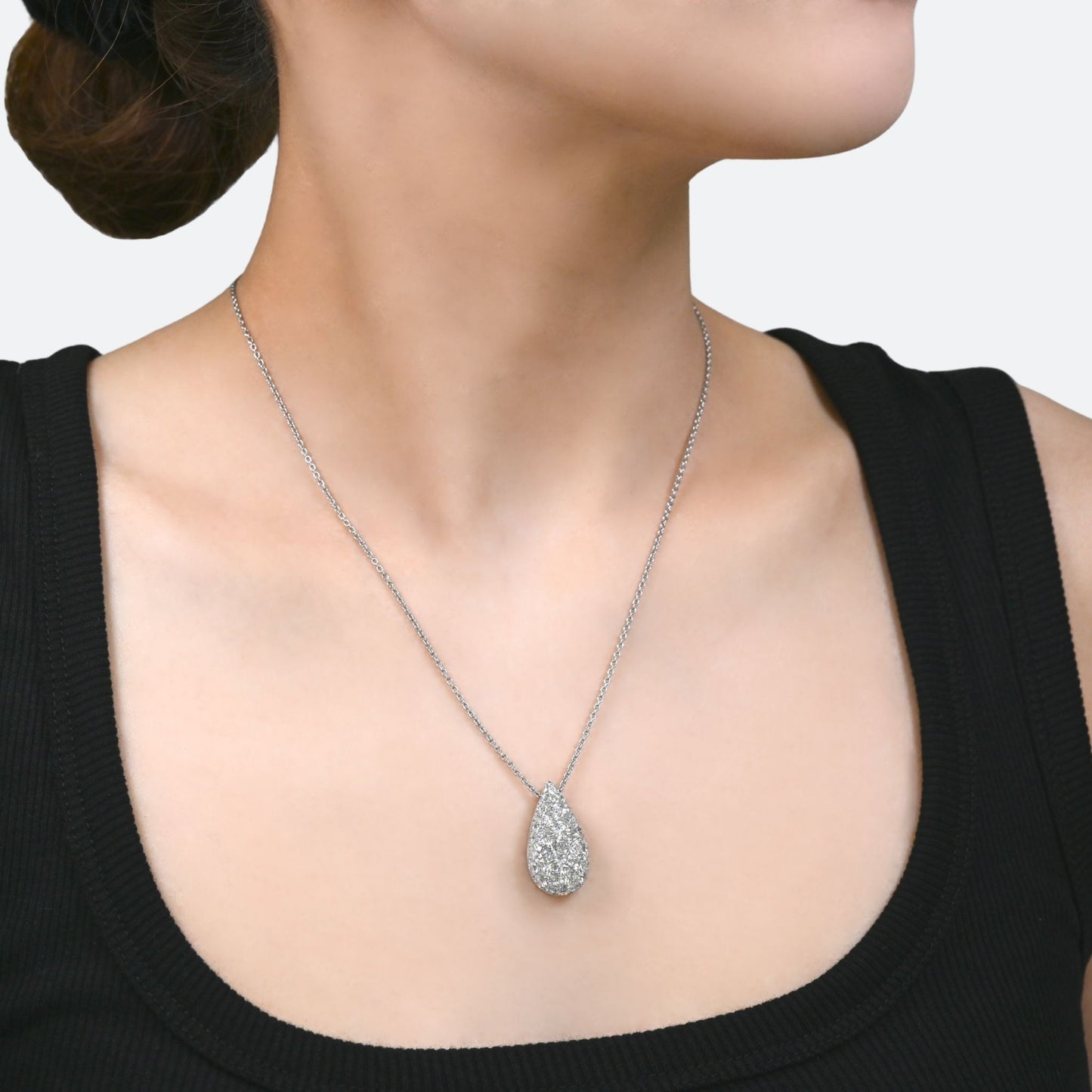 Diamond drop pave pendant 4.3ct