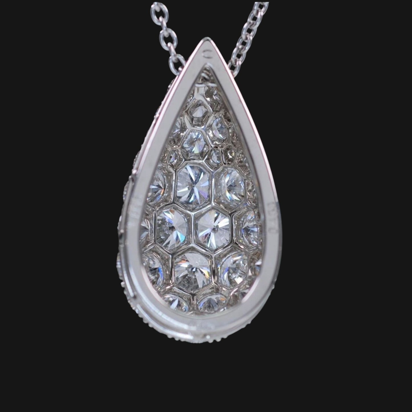 Diamond drop pave pendant 4.3ct