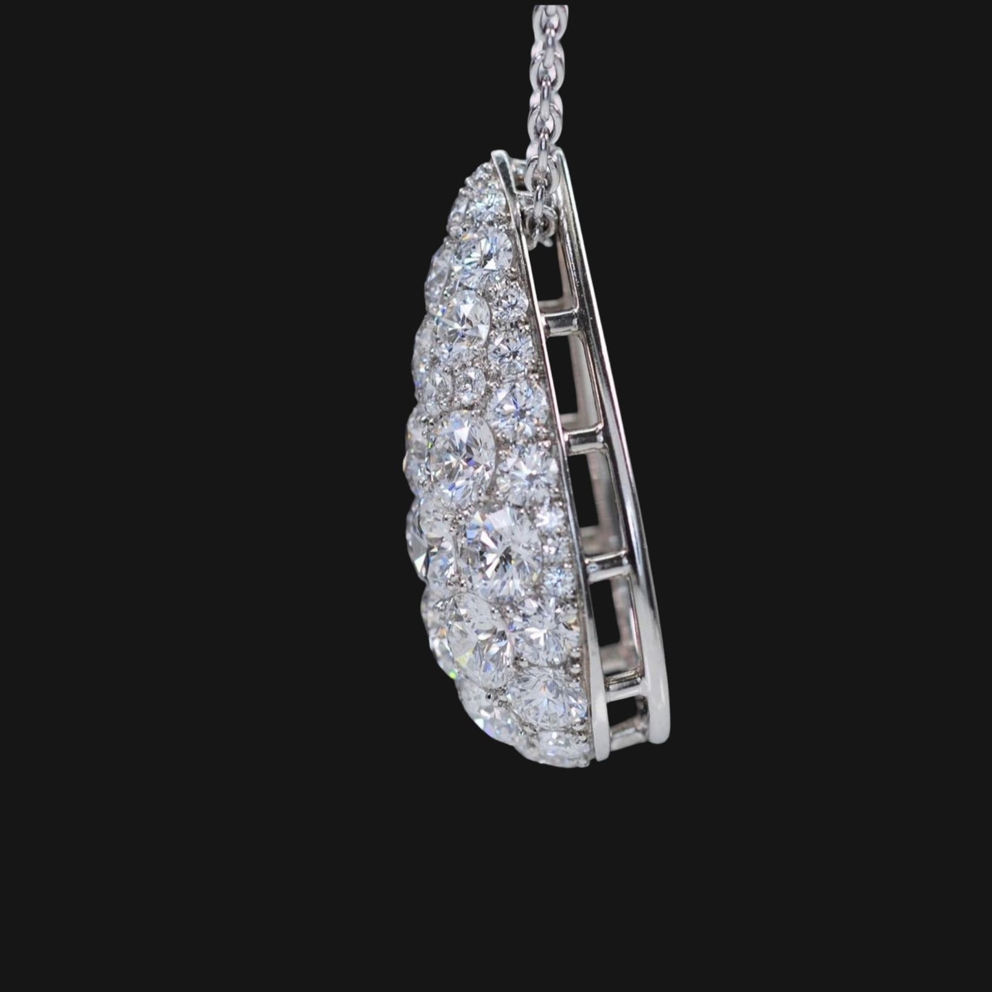 Diamond drop pave pendant 4.3ct
