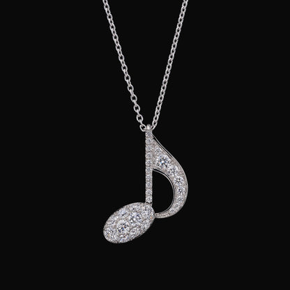 Diamond eighth note pave pendant