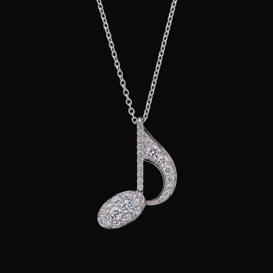 Diamond eighth note pave pendant