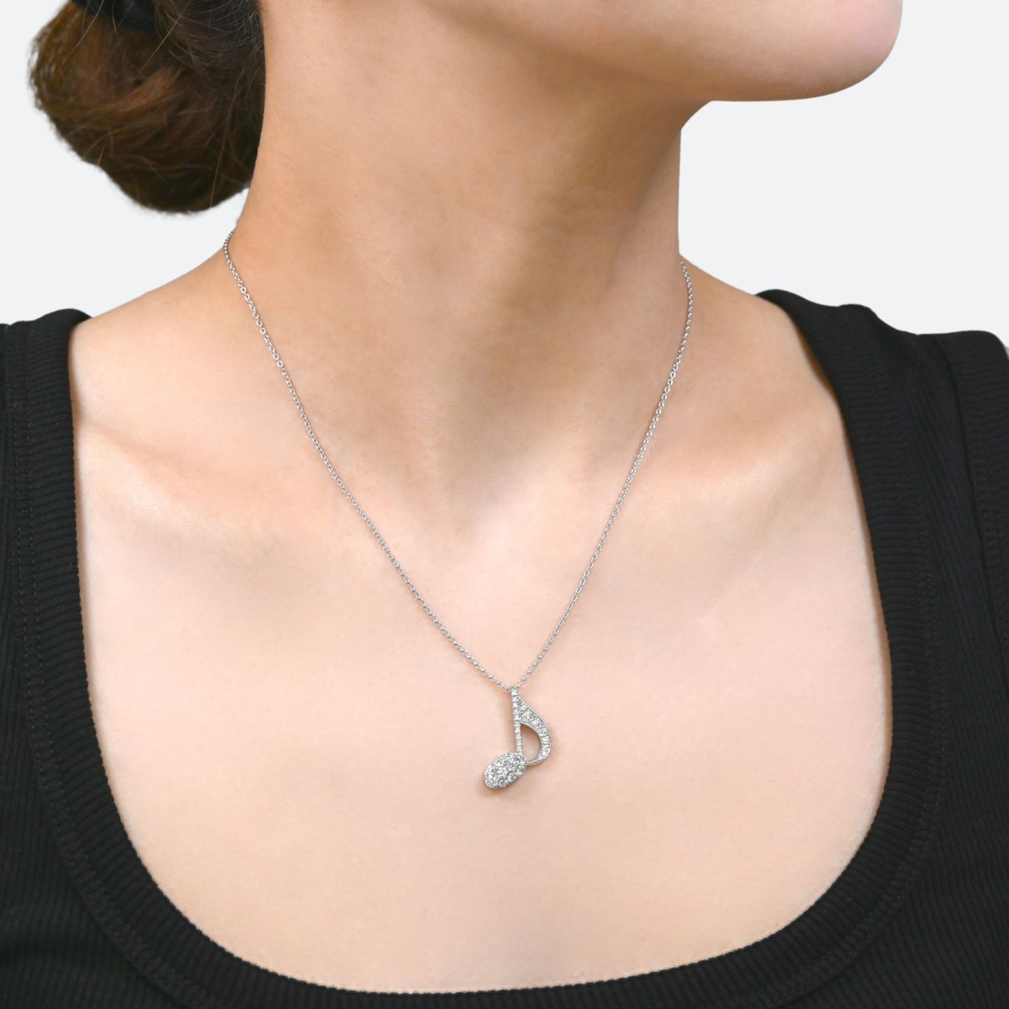 Diamond eighth note pave pendant