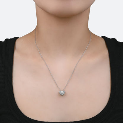 Diamond heart pave pendant 0.6ct