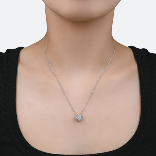 Diamond heart pave pendant 0.6ct