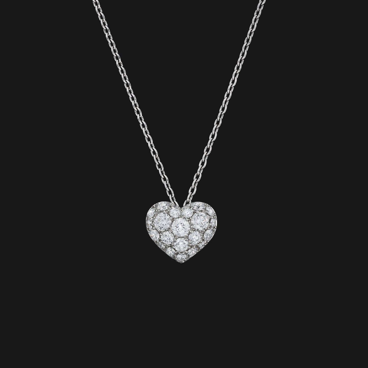 Diamond heart pave pendant 0.6ct