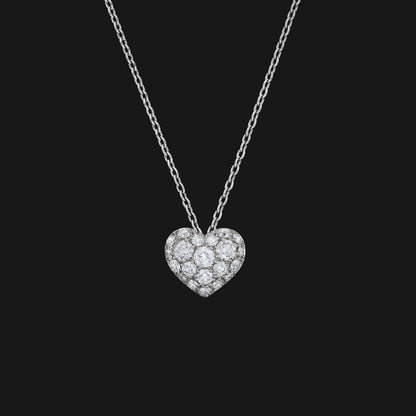 Diamond heart pave pendant 0.6ct