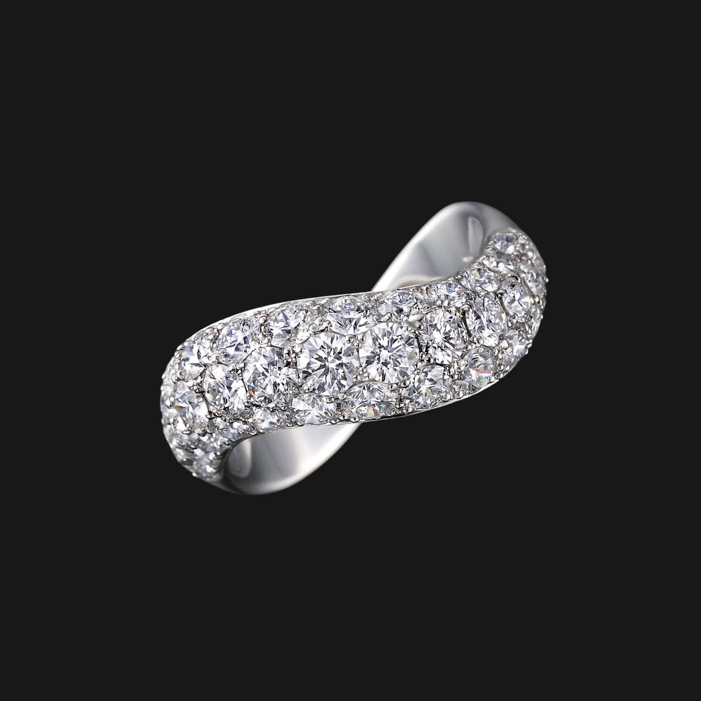 Diamond infinity half pave ring 2.0ct