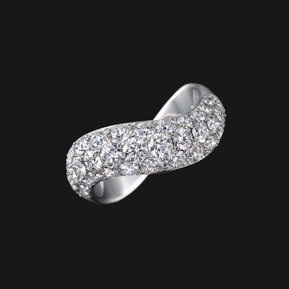 Diamond infinity half pave ring 2.0ct