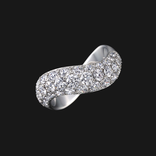 Diamond infinity half pave ring 2.0ct