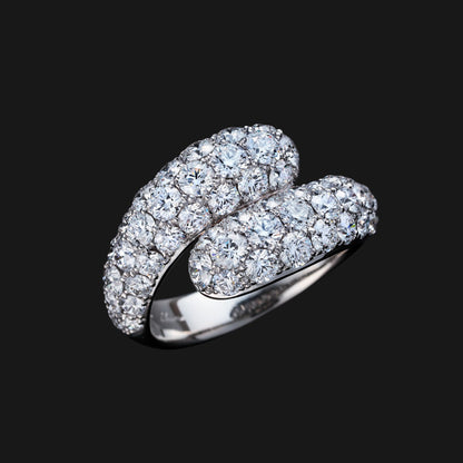 Diamond twin pave ring
