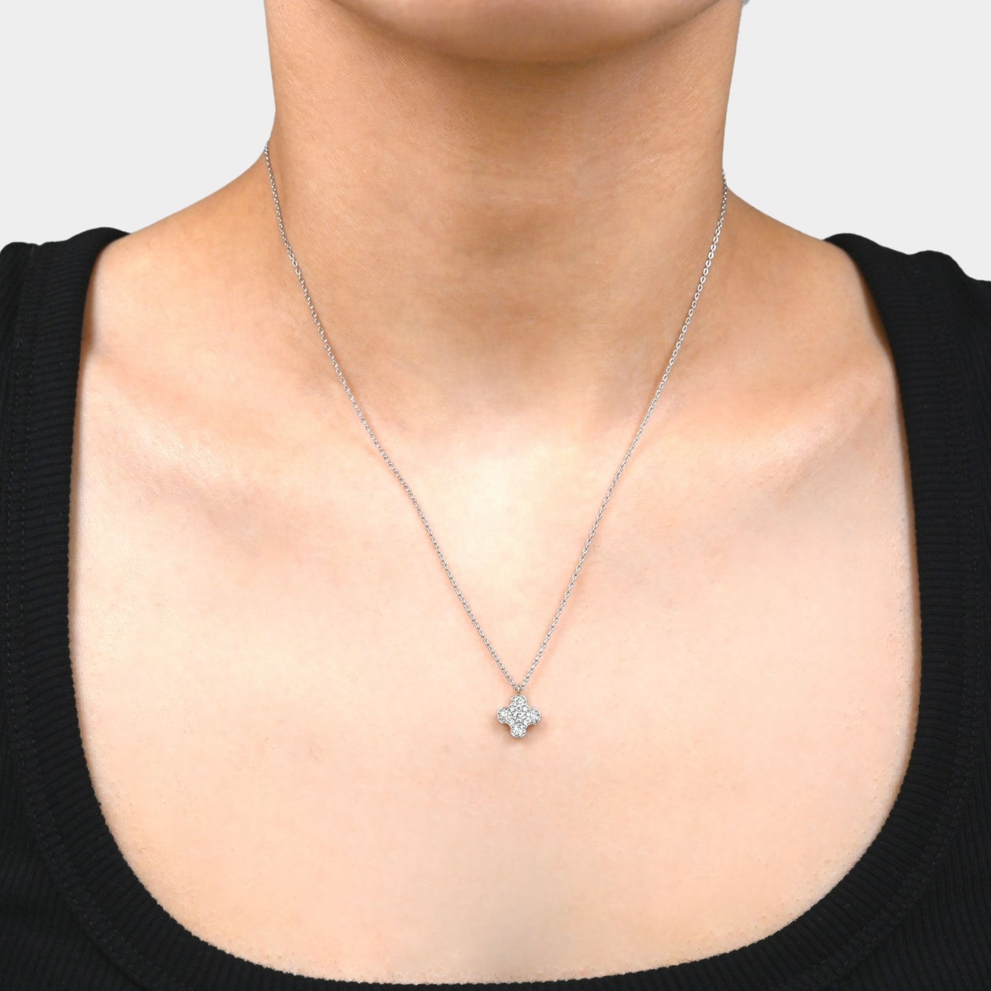 Diamond symmetry cross pendant 0.3ct