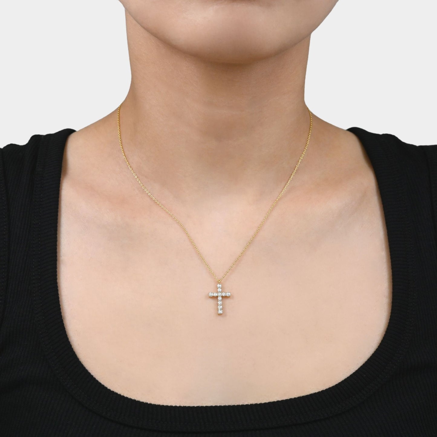 K18YG Diamond cross pendant 0.5ct