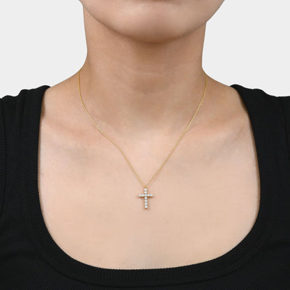 K18YG Diamond cross pendant 0.5ct