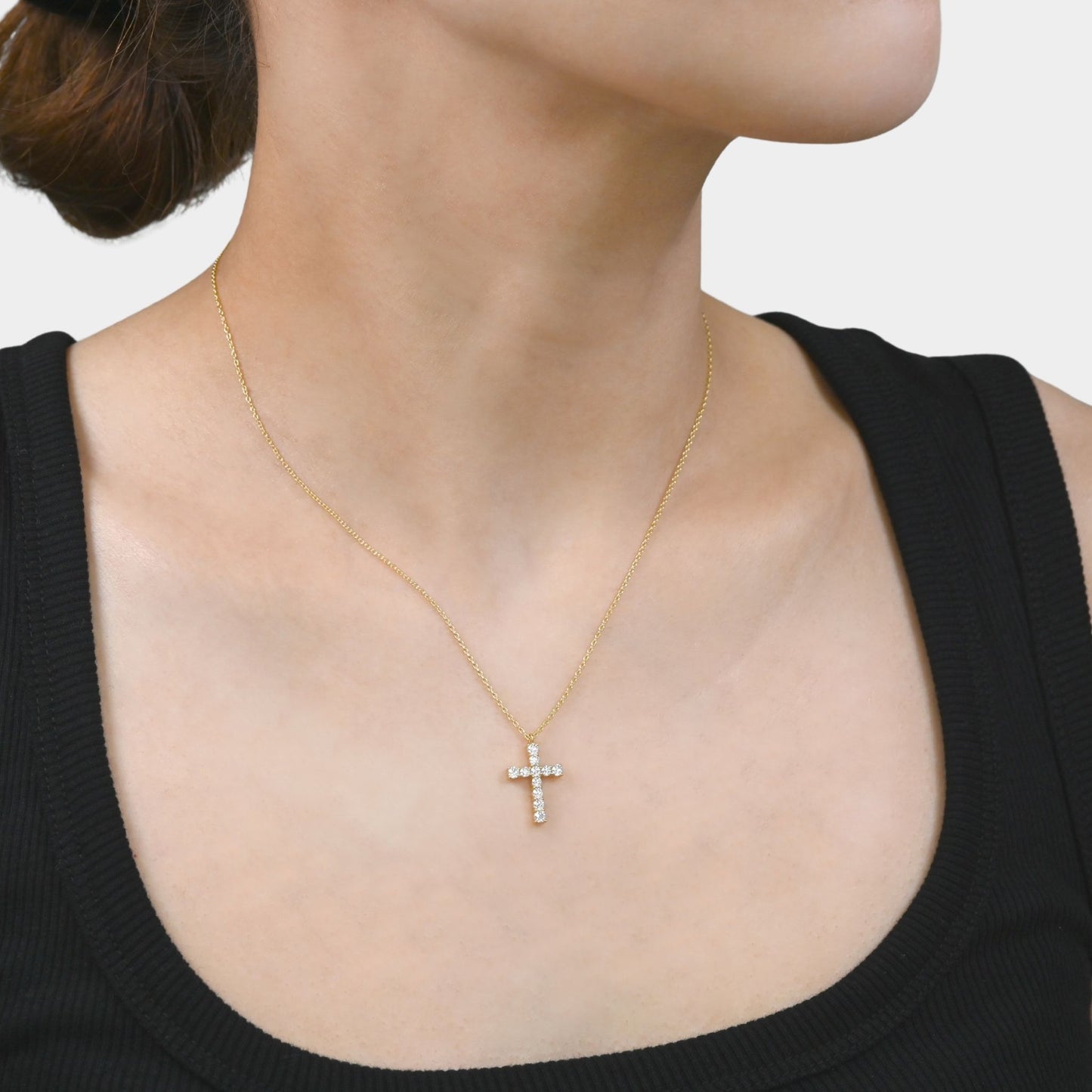 K18YG Diamond cross pendant 0.5ct