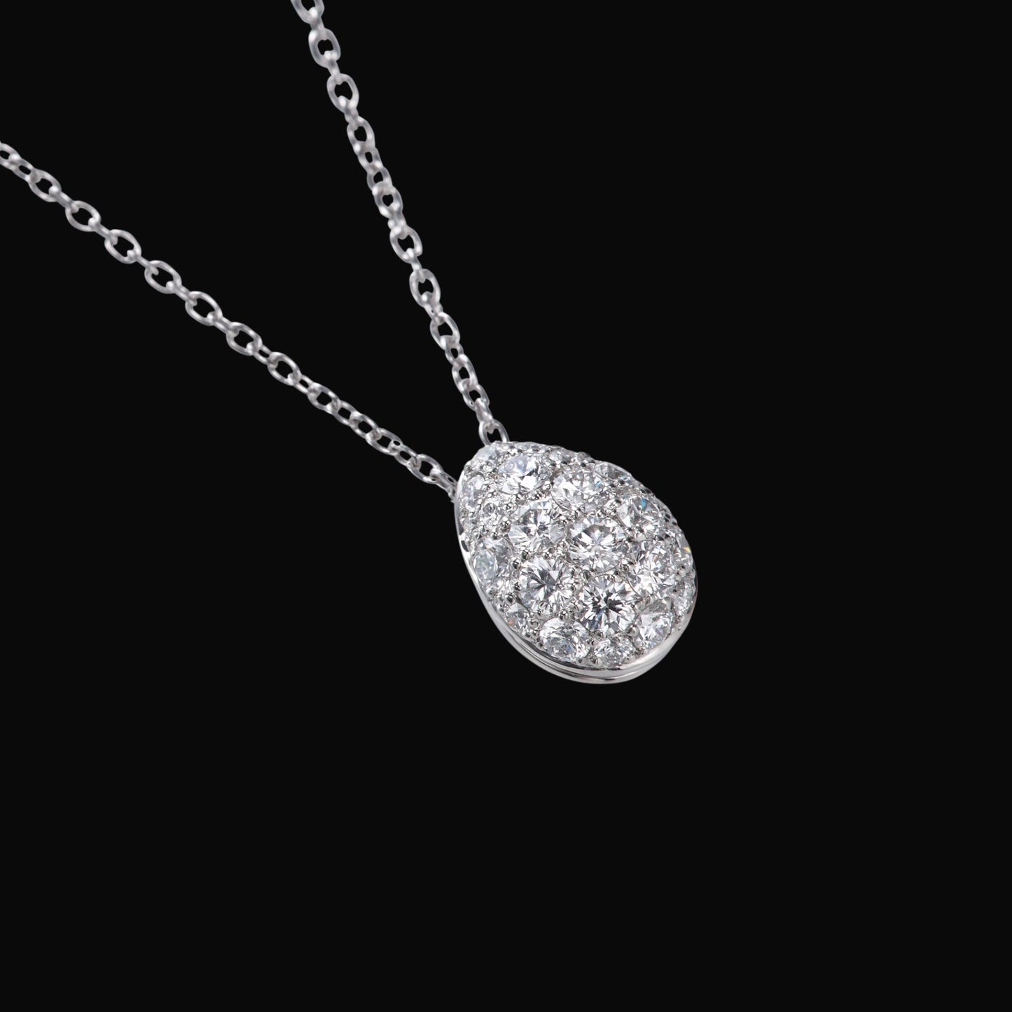 Ovum diamond pave pendant