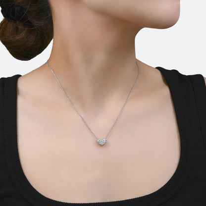 Diamond heart pave pendant