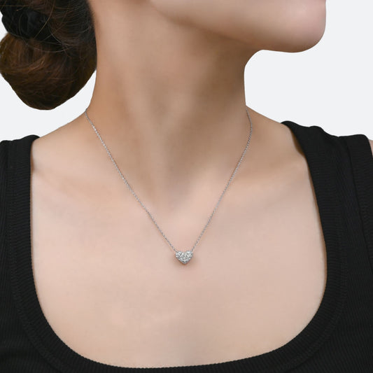 Diamond heart pave pendant