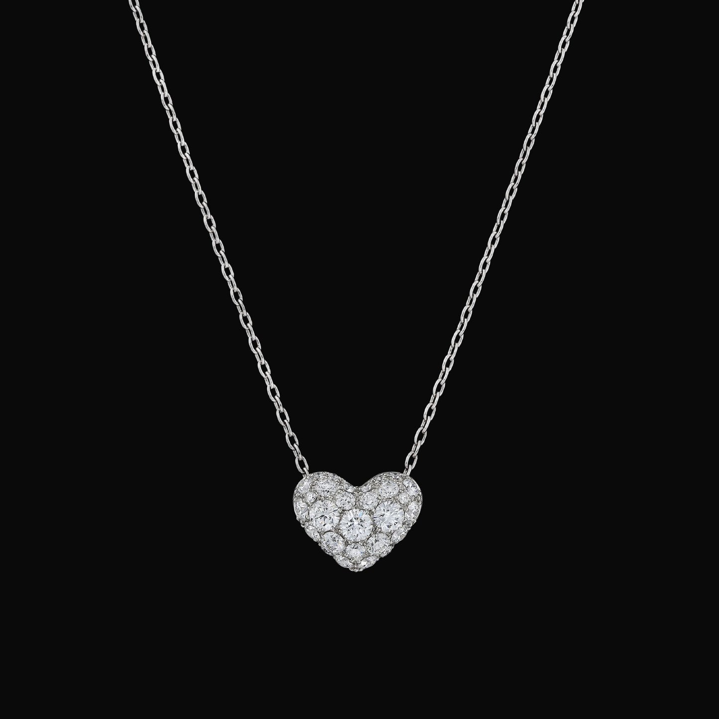 Diamond heart pave pendant