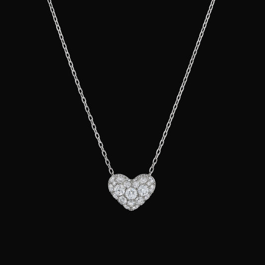 Diamond heart pave pendant