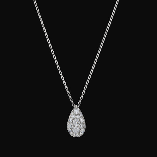 Diamond teardrop pave pendant