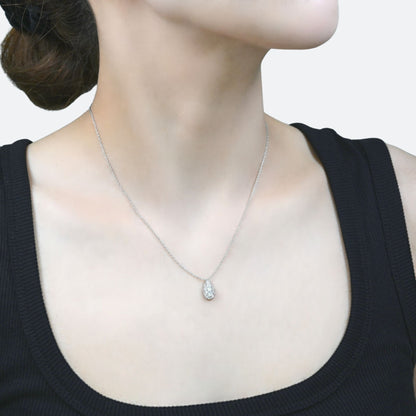 Diamond teardrop pave pendant