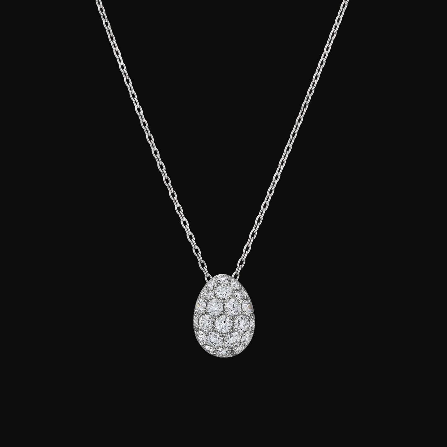 Ovum diamond pave pendant