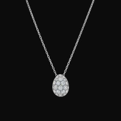 Ovum diamond pave pendant
