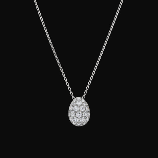 Ovum diamond pave pendant