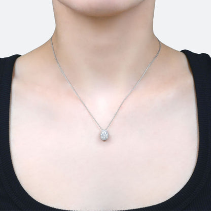 Ovum diamond pave pendant