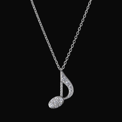 Diamond eighth note pave pendant