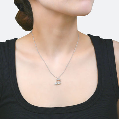Diamond beamed eighth note pave pendant