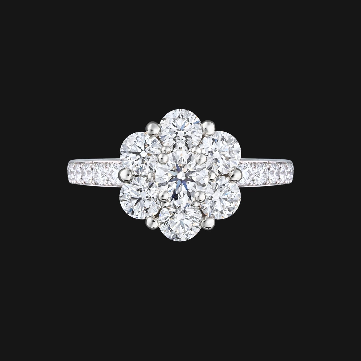 Flower diamond ring