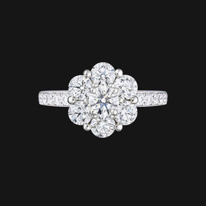 Flower diamond ring