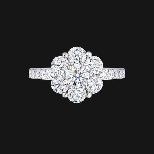 Flower diamond ring