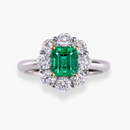 Emerald diamond ring