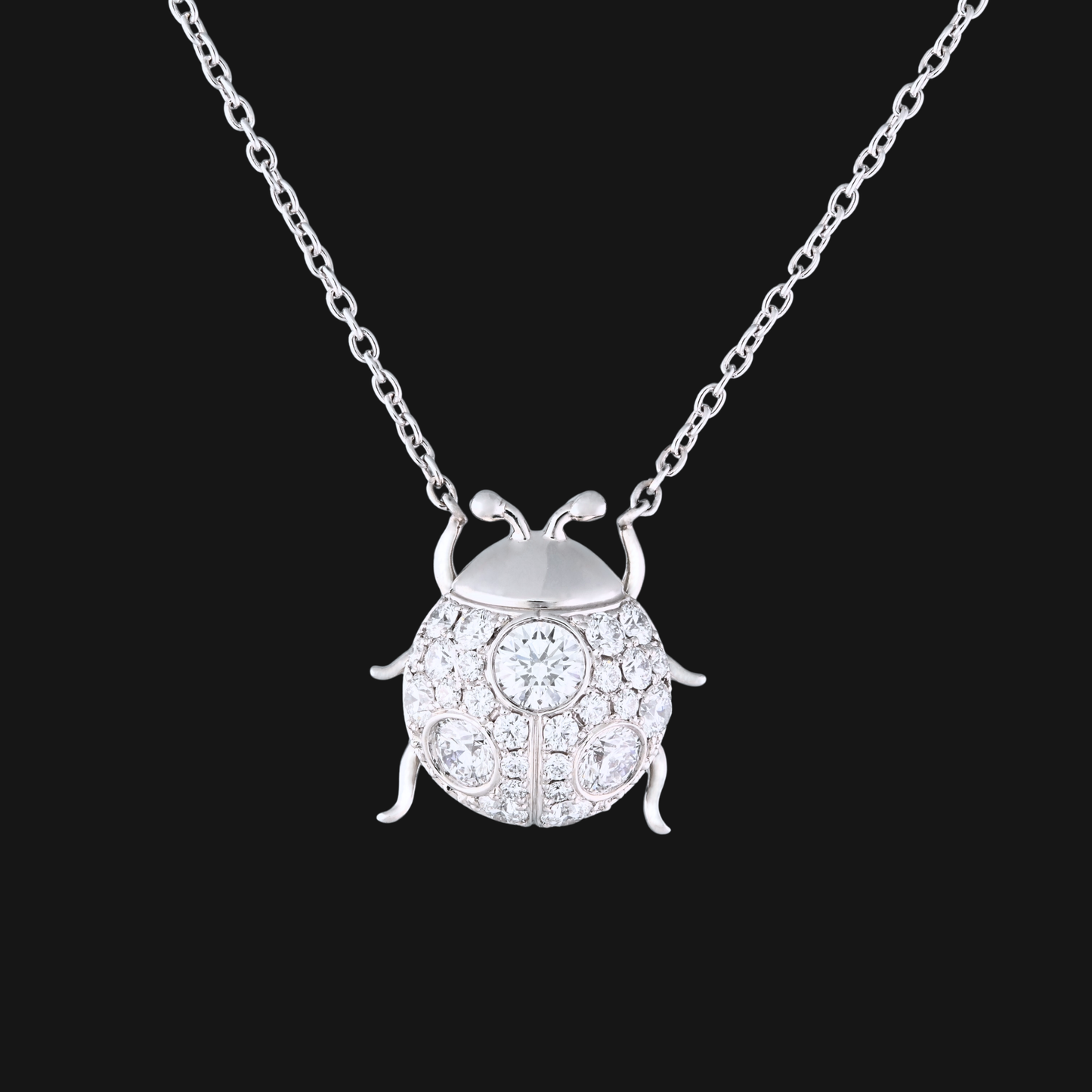Diamond lady bug pendant