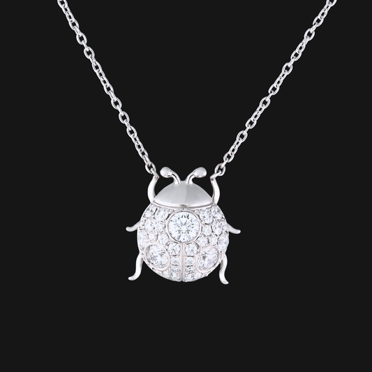 Diamond lady bug pendant